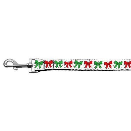 UNCONDITIONAL LOVE Christmas Bows Nylon Ribbon Leash 1 inch wide 6ft Long UN742870